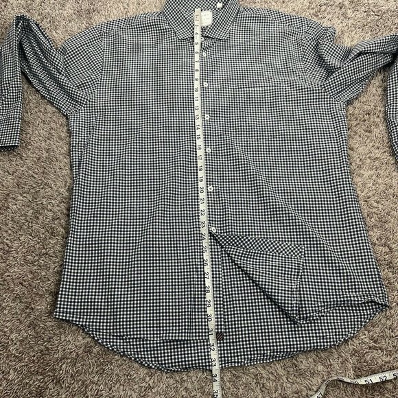 Mens XXL Billy Reid Standard Cut Blue Gray Check Long Sleeve Button Front Shirt - Picture 6 of 8